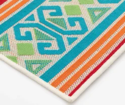 Emeliene Orange & Blue Geometric Linework Outdoor Area Rug -Garden Furniture Store 810591266 810591267 810591268 3 1