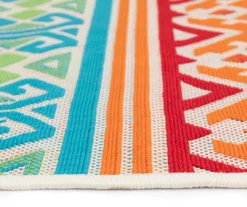 Emeliene Orange & Blue Geometric Linework Outdoor Area Rug, (7.8' X 9.5') 12 Emeliene Orange & Blue Geometric Linework Outdoor Area Rug, (7.8' X 9.5') -Garden Furniture Store 810591266 810591267 810591268 5