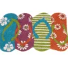 Multi-Color Patterned Flip-Flops Shaped Coir Doormat -Garden Furniture Store 810591696 A0 1