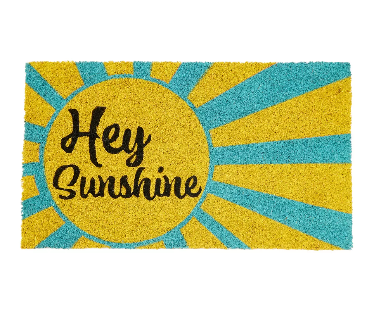 "Hey Sunshine" Yellow & Blue Coir Doomat 3 "Hey Sunshine" Yellow & Blue Coir Doomat