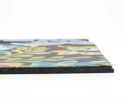 Francesca "Welcome Friends" Blue & Charcoal Floral Doormat 7 Francesca "Welcome Friends" Blue & Charcoal Floral Doormat -Garden Furniture Store 810591705 A8 3