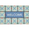 Colton "Welcome" Blue & Green Tiles Doormat -Garden Furniture Store 810591706 A0 1