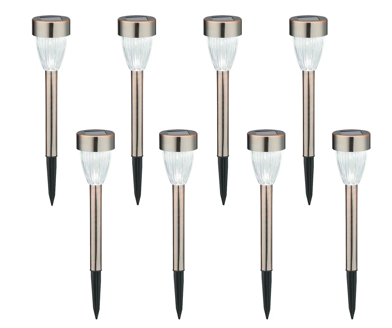 Copper 8-Piece Solar Pathway Light Set 4 Copper 8-Piece Solar Pathway Light Set - Image 2
