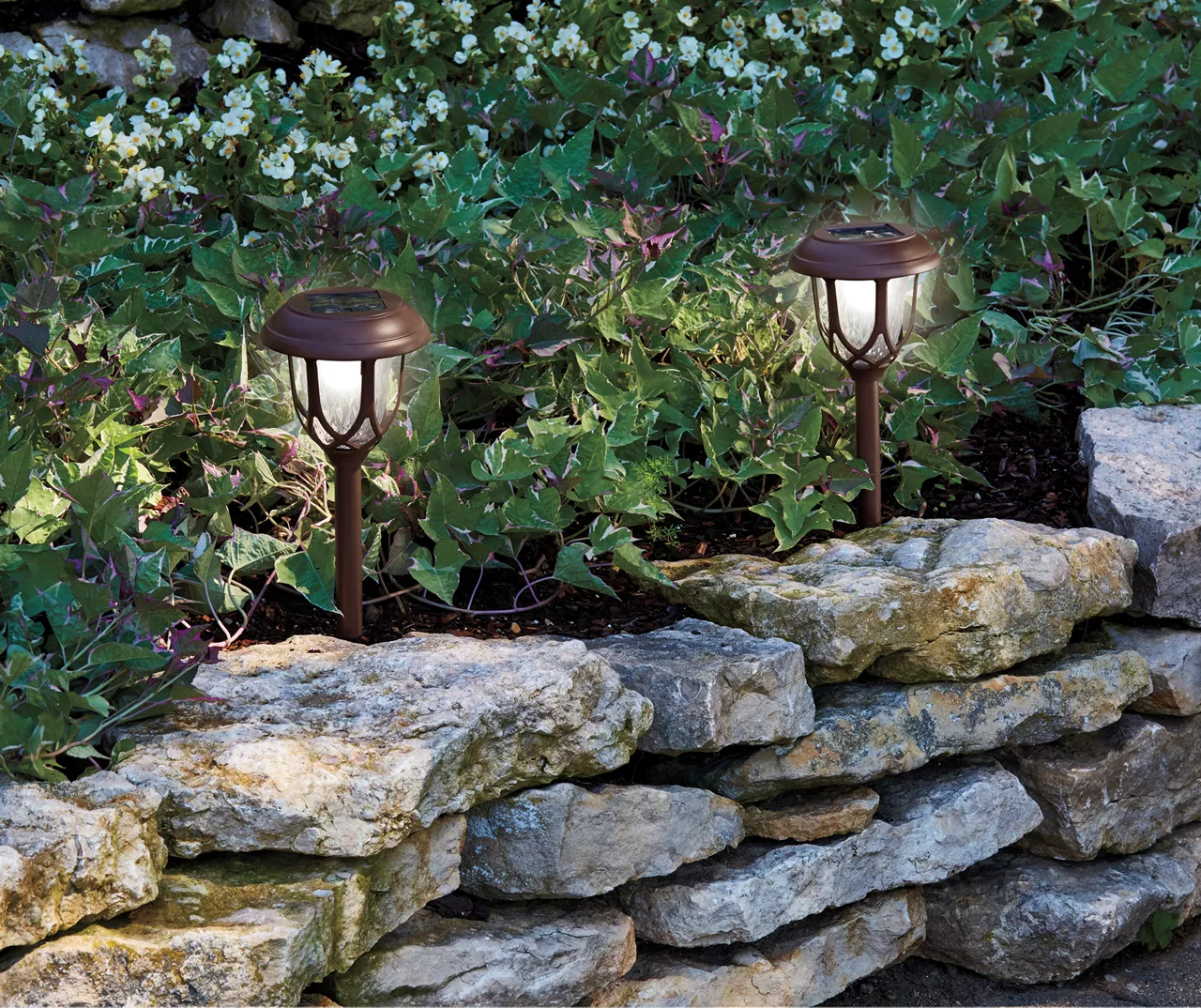 Brown Windowpane 8-Piece LED Solar Pathway Light Set 5 Brown Windowpane 8-Piece LED Solar Pathway Light Set - Image 3