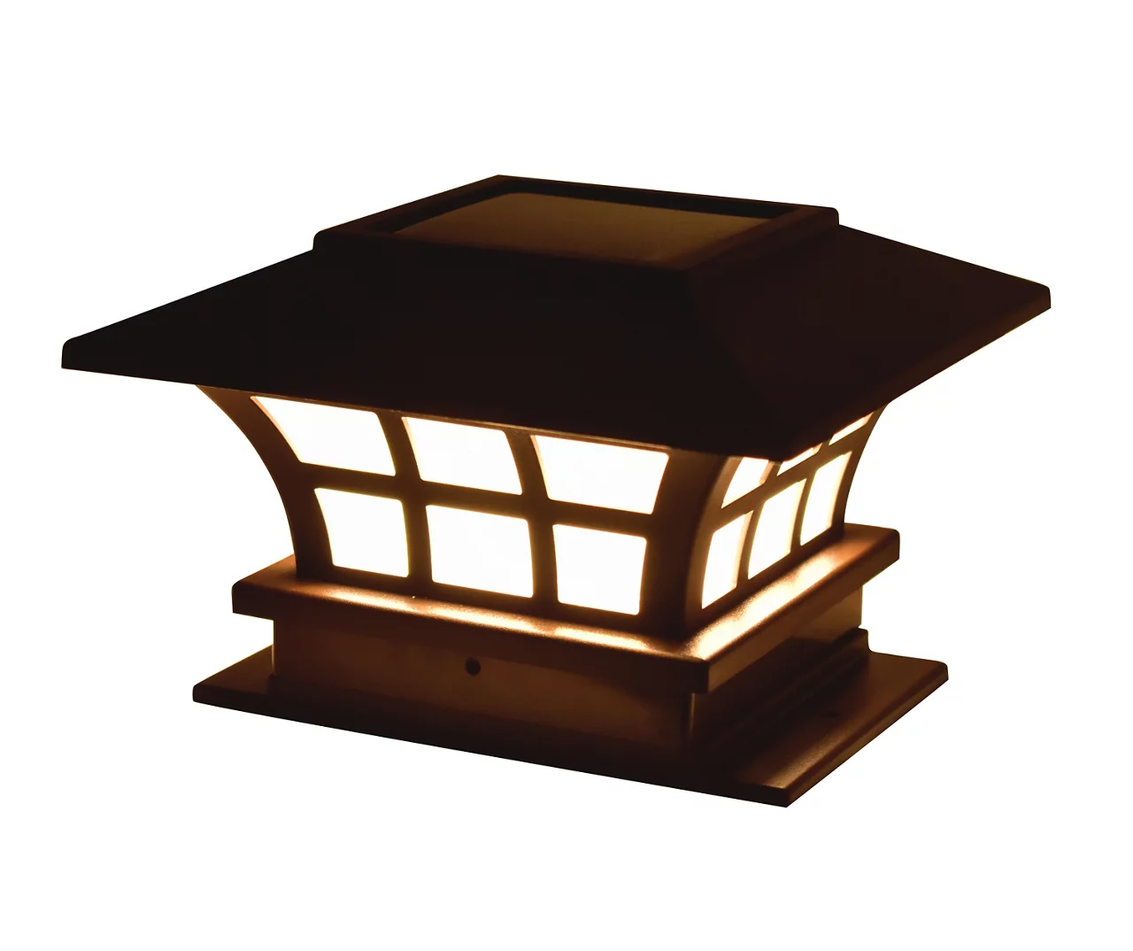 Brown Finish LED Solar Post Cap Light Set, 2-Pack 5 Brown Finish LED Solar Post Cap Light Set, 2-Pack - Image 3