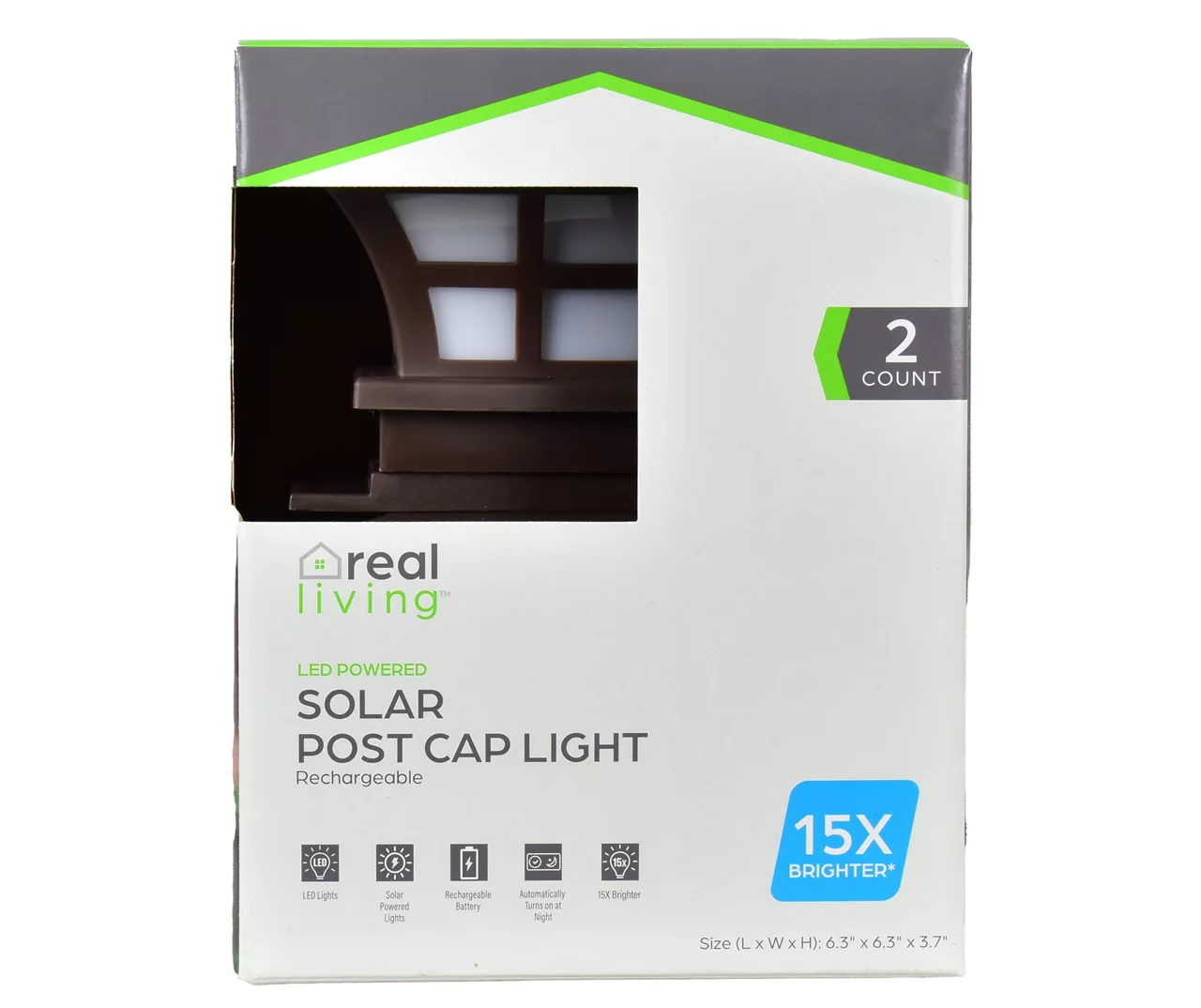 Brown Finish LED Solar Post Cap Light Set, 2-Pack 6 Brown Finish LED Solar Post Cap Light Set, 2-Pack - Image 4