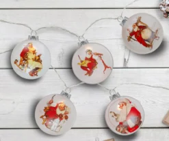 Northlight Norman Rockwell Santa Disc Light Set, 5-Lights -Garden Furniture Store 810594516 A0 2