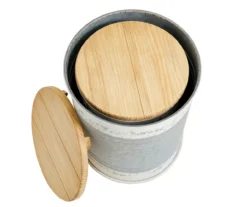 Galvanized Steel & White 2-Piece Metal Storage Stool Set 16 Galvanized Steel & White 2-Piece Metal Storage Stool Set -Garden Furniture Store 810596862 6