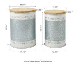 Galvanized Steel & White 2-Piece Metal Storage Stool Set 19 Galvanized Steel & White 2-Piece Metal Storage Stool Set -Garden Furniture Store 810596862 9