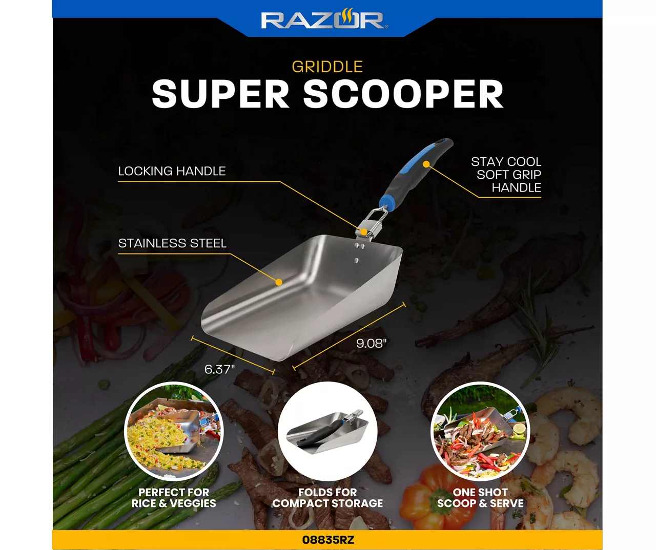 RAZOR Stainless Steel Griddle Super Scooper 11 RAZOR Stainless Steel Griddle Super Scooper - Image 9