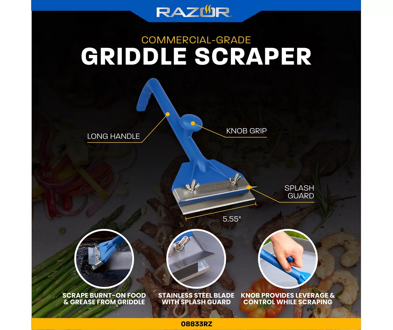 RAZOR Commercial-Grade Griddle Scraper 7 RAZOR Commercial-Grade Griddle Scraper - Image 5