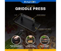 RAZOR Cast Iron Griddle Press -Garden Furniture Store 810597069 6