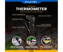 RAZOR Digital Infrared Thermometer With Instant Food Probe -Garden Furniture Store 810597075 8