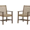 Germalia All-Weather Wicker Patio Dining Armchairs, 2-Pack