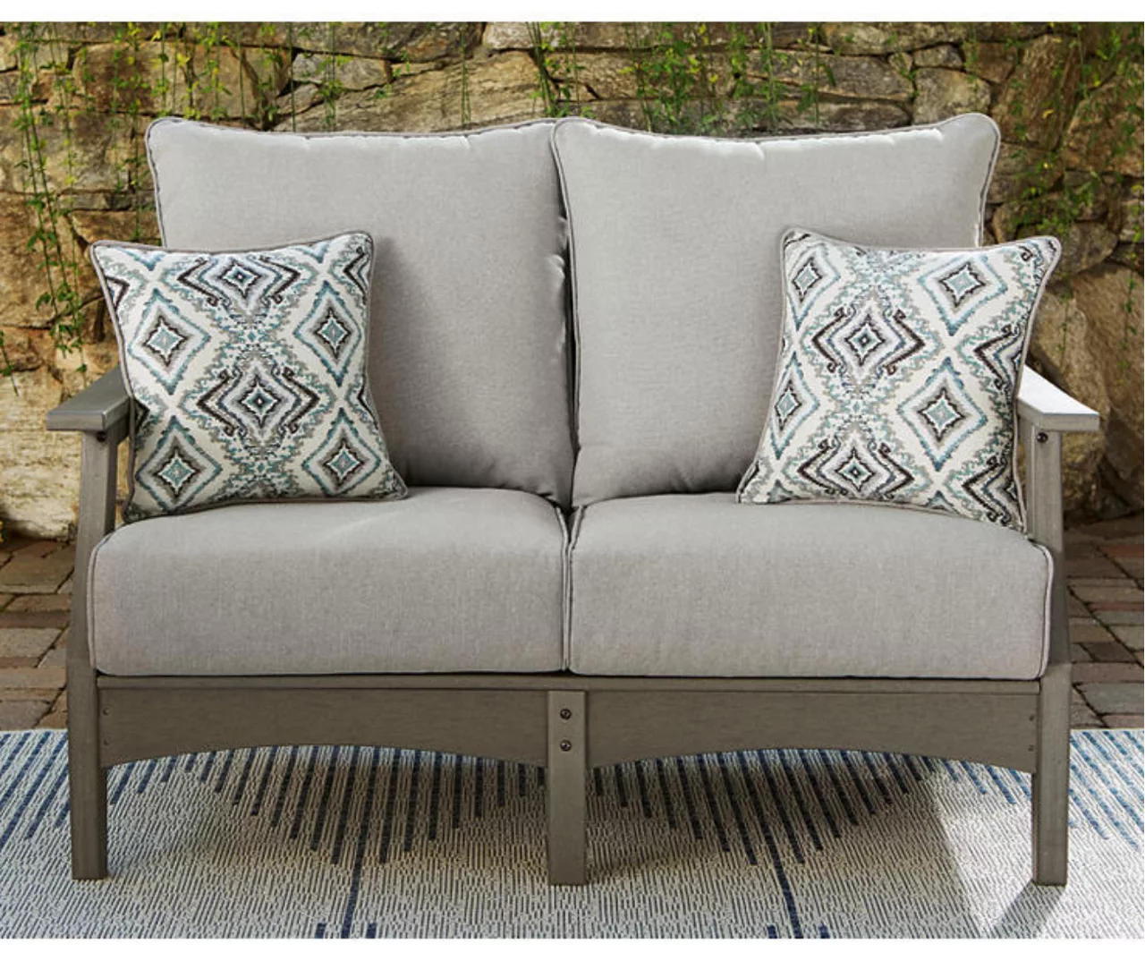 Visola Wood Look Cushioned Patio Loveseat 7 Visola Wood Look Cushioned Patio Loveseat - Image 5