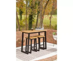 Town Wood 3-Piece Patio Counter Table Set -Garden Furniture Store 810599466 2