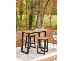 Town Wood 3-Piece Patio Counter Table Set -Garden Furniture Store 810599466 3