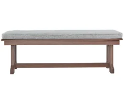 Emmeline Wood Look Cushioned Patio Bench