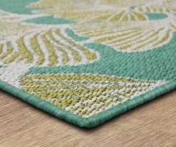 Mohawk Treasured Garden Lime Green & Turquoise Botanical Outdoor Area Rug -Garden Furniture Store 810600346 A8 1