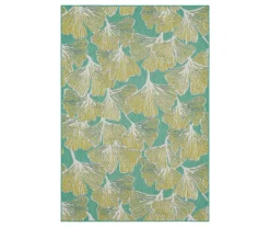 Mohawk Treasured Garden Lime Green & Turquoise Botanical Outdoor Area Rug -Garden Furniture Store 810600349 A0 1