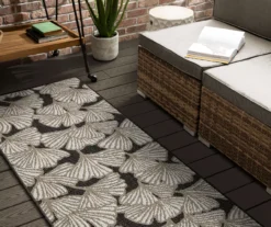 Mohawk Treasured Garden Dark Gray & White Botanical Outdoor Area Rug -Garden Furniture Store 810600350 A0 3
