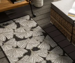 Mohawk Treasured Garden Dark Gray & White Botanical Outdoor Area Rug -Garden Furniture Store 810600350 A0 4