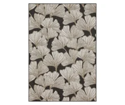 Mohawk Treasured Garden Dark Gray & White Botanical Outdoor Area Rug -Garden Furniture Store 810600352 A0 1