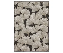 Mohawk Treasured Garden Dark Gray & White Botanical Outdoor Area Rug -Garden Furniture Store 810600353 A0 1