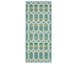 Mohawk Home Cabana Geo Teal Area Rug -Garden Furniture Store 810601053 A0 1