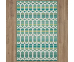 Mohawk Home Cabana Geo Teal Area Rug -Garden Furniture Store 810601054 A0 2