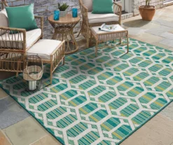 Mohawk Home Cabana Geo Teal Area Rug -Garden Furniture Store 810601055 A0 3