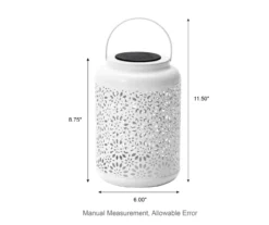 White Flower Cut-Out Metal LED Solar Lanterns, 2-Pack -Garden Furniture Store 810607499 A0 11