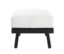 Marcy White Metal Cushioned Patio Ottoman -Garden Furniture Store 810607956 A1 2