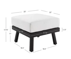 Marcy White Metal Cushioned Patio Ottoman -Garden Furniture Store 810607956 A8 4