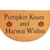 Autumn Air "Pumpkin Kisses" Tan Semicircle Coir Doormat 2 Autumn Air "Pumpkin Kisses" Tan Semicircle Coir Doormat -Garden Furniture Store 810609067 A0