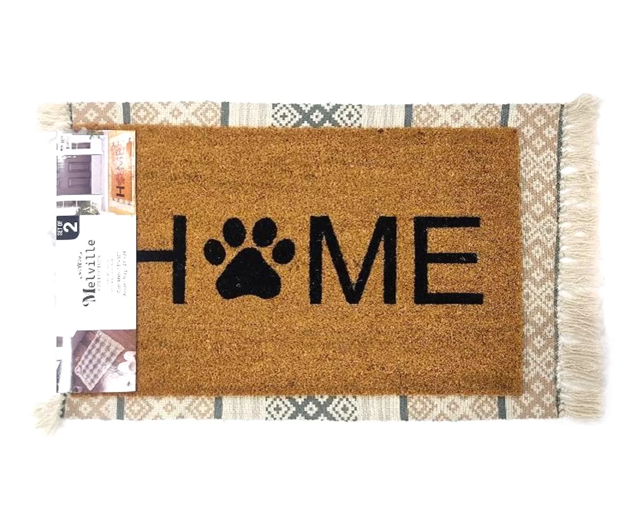 Melville Happy Feet Taupe & Gray 2-Piece Layering Accent Rug & Mat Set 3 Melville Happy Feet Taupe & Gray 2-Piece Layering Accent Rug & Mat Set