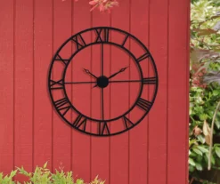 29" Black Roman Numeral Outdoor Wall Clock -Garden Furniture Store 810612167 A0 3