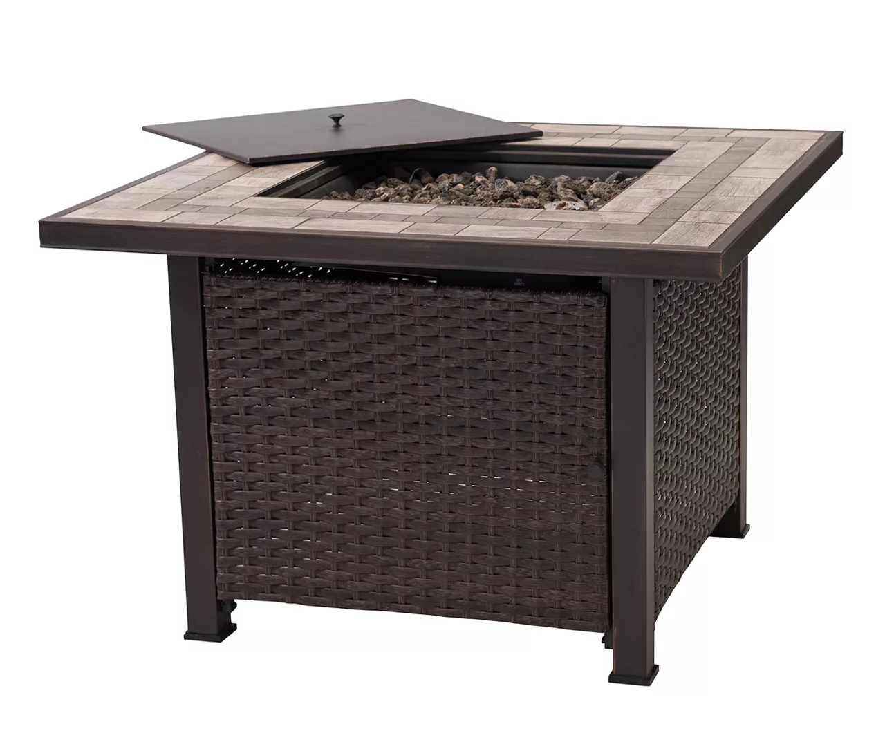 38" Ceramic Top & All-Weather Wicker Gas Fire Pit 3 38" Ceramic Top & All-Weather Wicker Gas Fire Pit