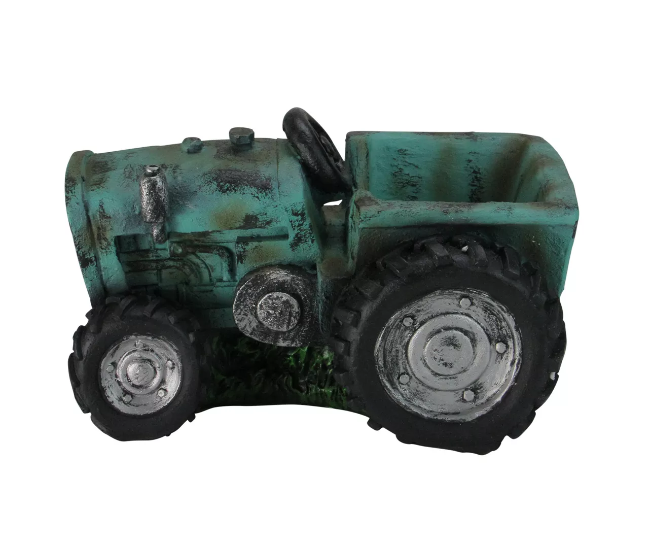 12.2" Green Tractor Polyresin Planter 3 12.2" Green Tractor Polyresin Planter