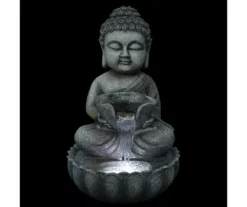 Northlight Buddha Holding Leaf LED Water Fountain 12 Northlight Buddha Holding Leaf LED Water Fountain -Garden Furniture Store 810612934 A0 3