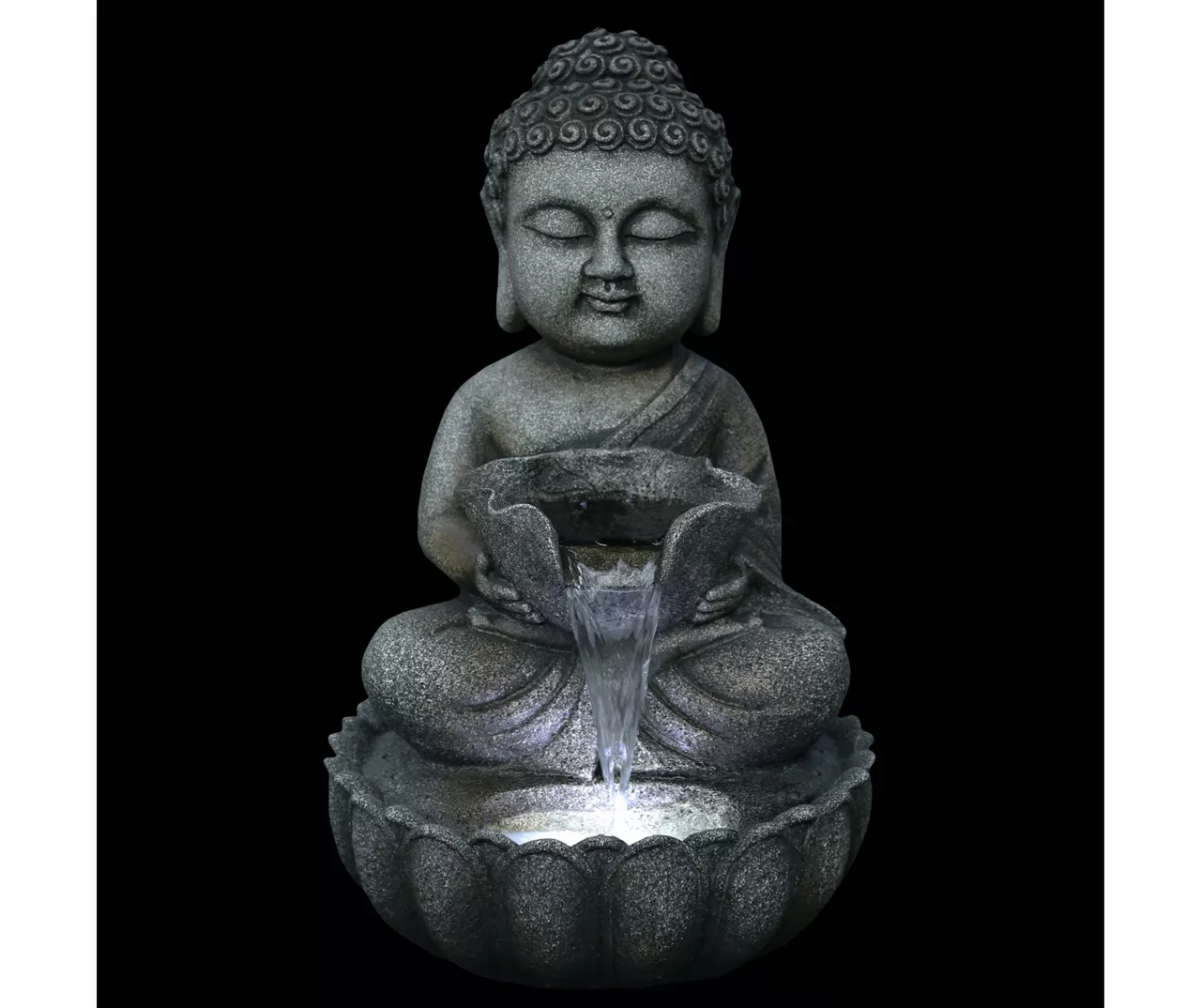 Northlight Buddha Holding Leaf LED Water Fountain 7 Northlight Buddha Holding Leaf LED Water Fountain - Image 5