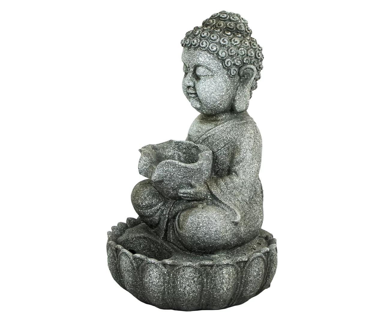 Northlight Buddha Holding Leaf LED Water Fountain 5 Northlight Buddha Holding Leaf LED Water Fountain - Image 3