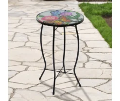 19" Butterfly & Flower Glass Garden Table -Garden Furniture Store 810612952 A0 2