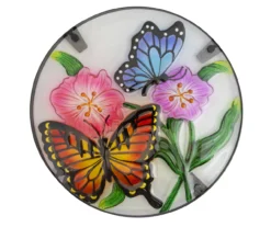 19" Butterfly & Flower Glass Garden Table -Garden Furniture Store 810612952 A0 3