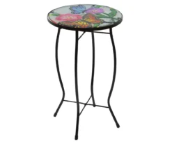 19" Butterfly & Flower Glass Garden Table -Garden Furniture Store 810612952 A0 4