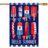 28" X 40" Hello Summer Patriotic Popsicle Garden Flag -Garden Furniture Store 810616709 A0 1