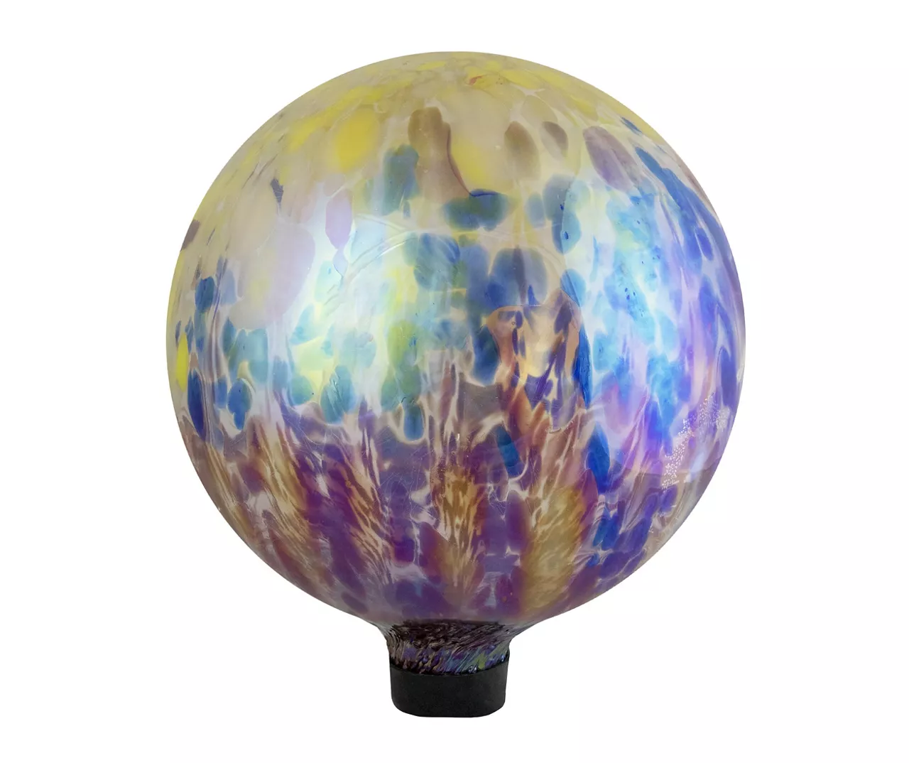 10" Yellow & Blue Speckled Iridescent Glass Gazing Ball 3 10" Yellow & Blue Speckled Iridescent Glass Gazing Ball
